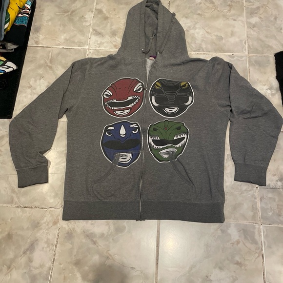 Vintage 90’s Mighty Morphin Power Rangers MMPR Full Zip Hoodie SZ XXL
